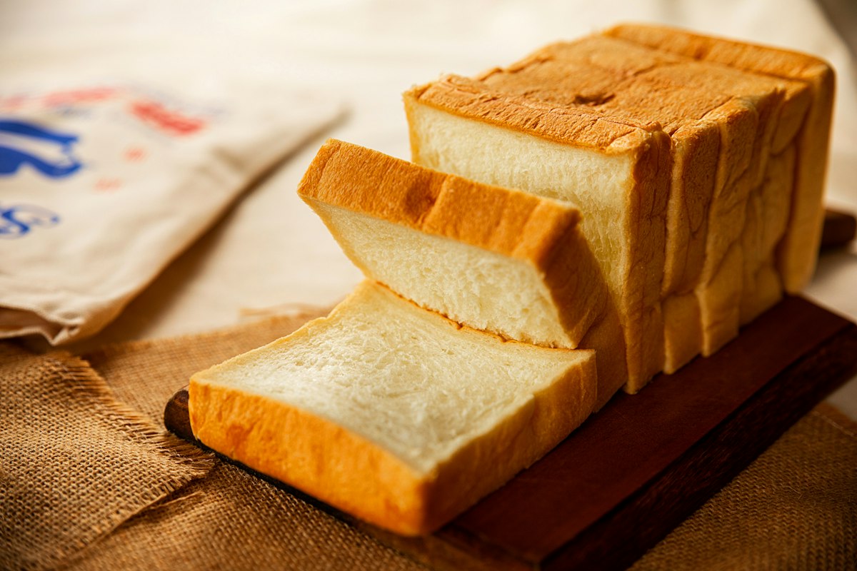 Sliced loaf of white bread