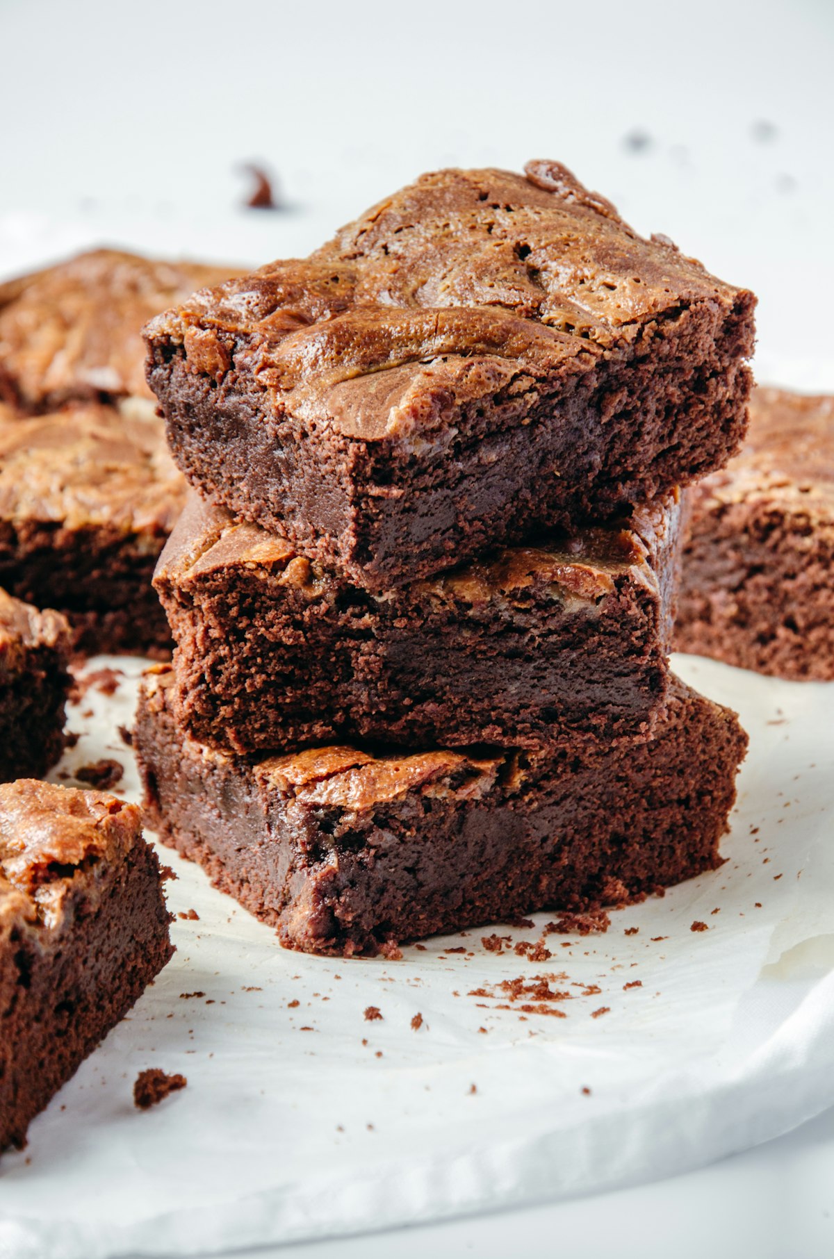 Stack of chocolate brownies