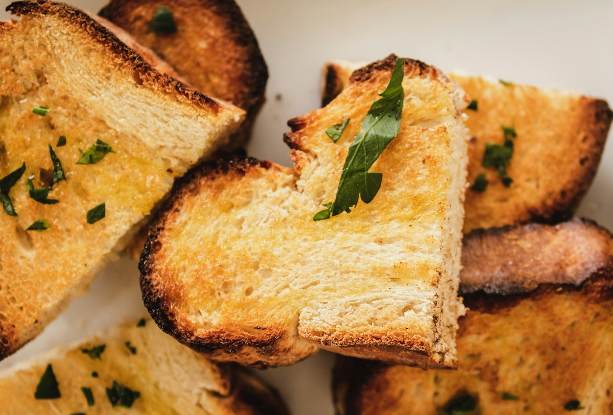 Slices of garlic bread